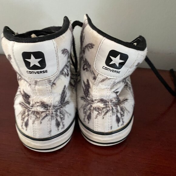 CONVERSE One Star Hi Top Canvas Black White Palm Trees Sneakers - Mens 6.5/W 8.5 - Picture 3 of 4